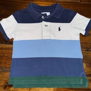 Ralph Lauren Kids Polo in Blue, White, and Green Stripes